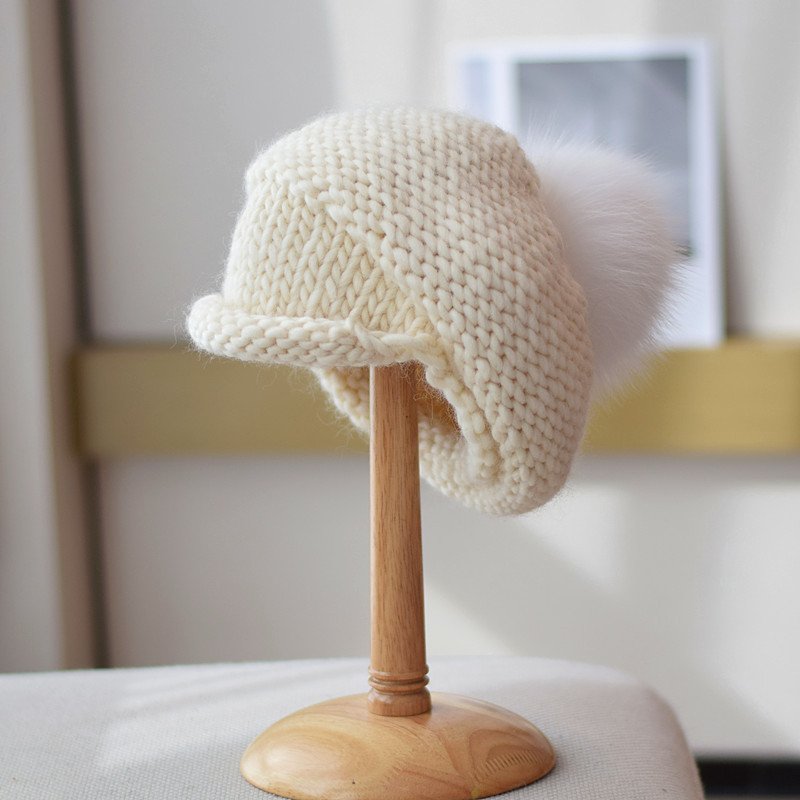 Vintage Knit Wool Cap for Women