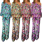 Women's Digital Long-sleeve Jumpsuits