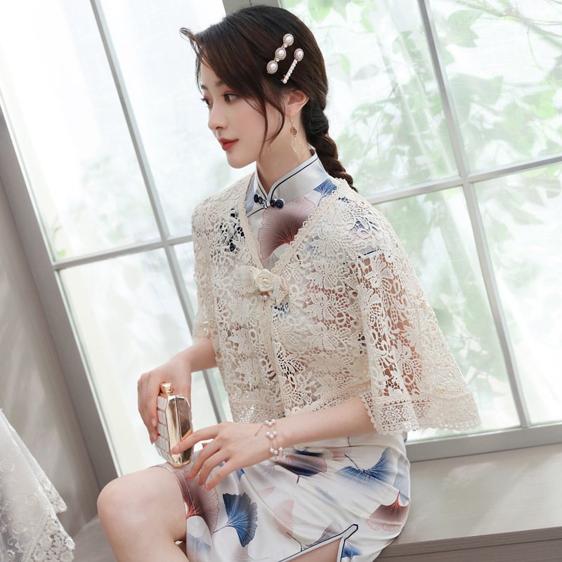 Vintage Lace Shawl Cardigan Wrap for Women