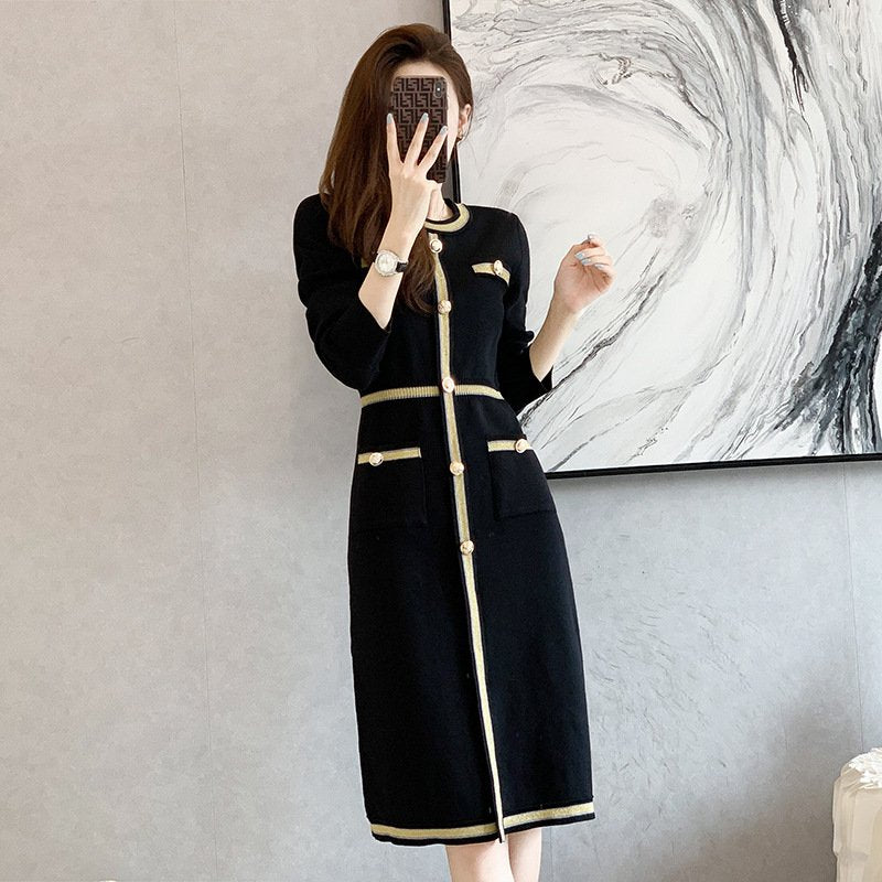 Long Black Sheath Skirt with Side Slit