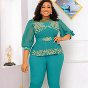 Women's Five-Point Bubble Sleeve Jumpsuit