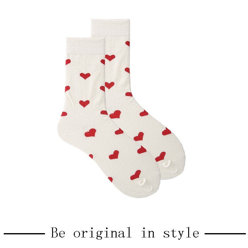 Sweet Heart Mid-Calf Tube Socks for Women