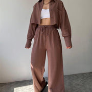 Casual Women's Long Sleeve Jumpsuit Set