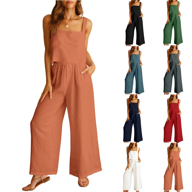Casual Women's Wide Leg Jumpsuit Set