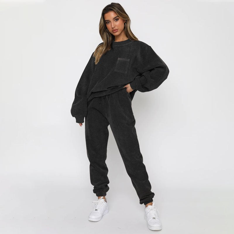 Women's Long Sleeve Jumpsuit Set, 6-Piece Color Options