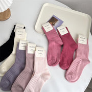 Cute Mid-calf Length Solid Color Socks for Women
