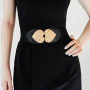 Stylish Elastic Waist Belt with Exaggerated Buckle