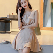 Women's A-Line Skirt Set with Elegant Top