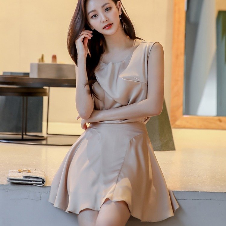 Women's A-Line Skirt Set with Elegant Top