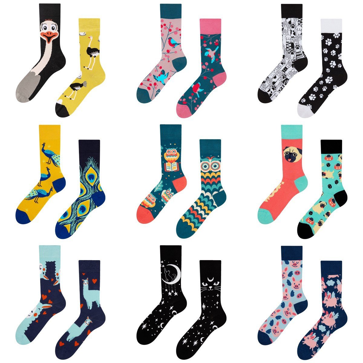 Animal Pattern Jacquard Socks for Men & Women