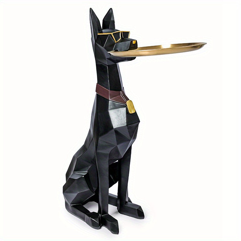 Large Decorative Statue - Stylish Doberman Statue Ornament - Luxurious 29.1-Inch Resin Doberman - Suitable for Keys, Jewelry, And Snacks | Perfect Home Decor Gift for Halloween/Christmas/Thanksgiving…