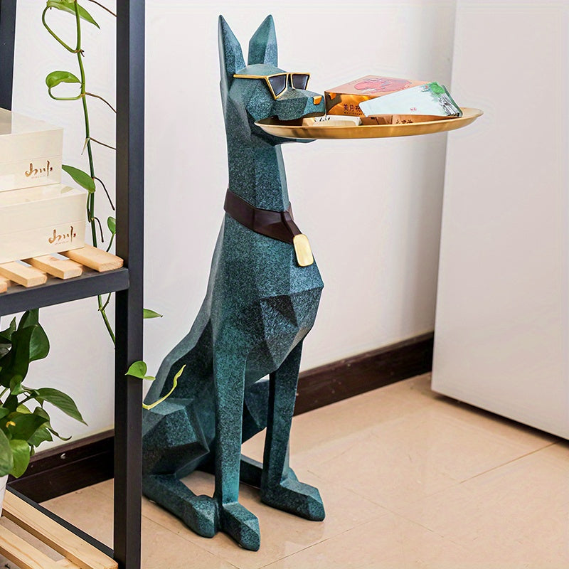 Large Decorative Statue - Stylish Doberman Statue Ornament - Luxurious 29.1-Inch Resin Doberman - Suitable for Keys, Jewelry, And Snacks | Perfect Home Decor Gift for Halloween/Christmas/Thanksgiving…