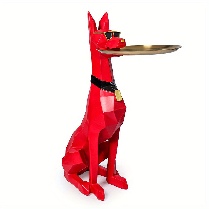 Large Decorative Statue - Stylish Doberman Statue Ornament - Luxurious 29.1-Inch Resin Doberman - Suitable for Keys, Jewelry, And Snacks | Perfect Home Decor Gift for Halloween/Christmas/Thanksgiving…