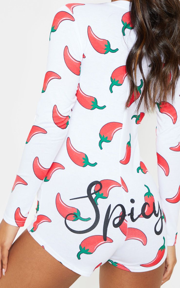 Chili Print Sexy Bodycon Jumpsuit