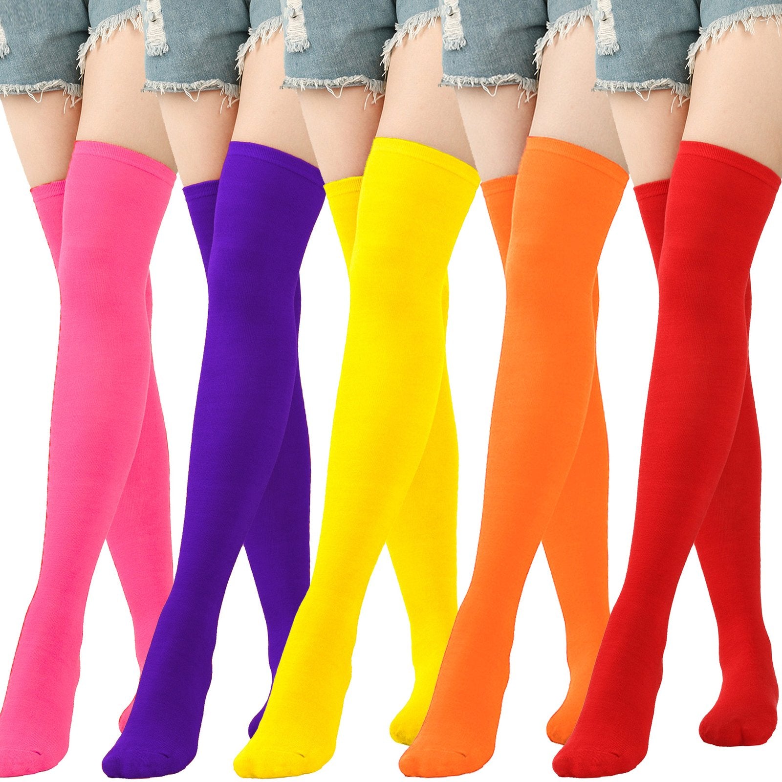Purple Knee High Diagonal Stripe Socks