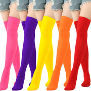 Purple Knee High Diagonal Stripe Socks