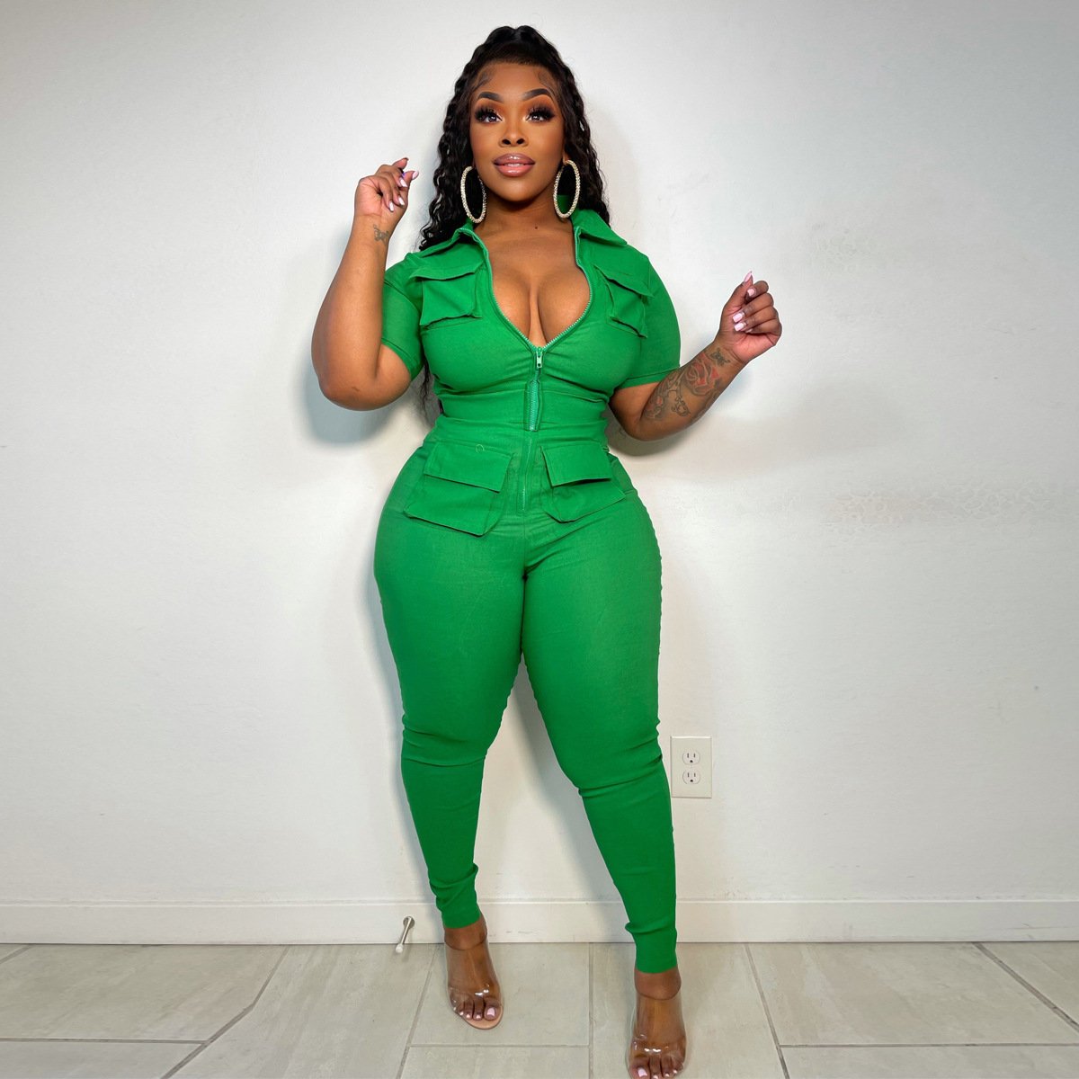 Zipper Pocket Women's Jumpsuit