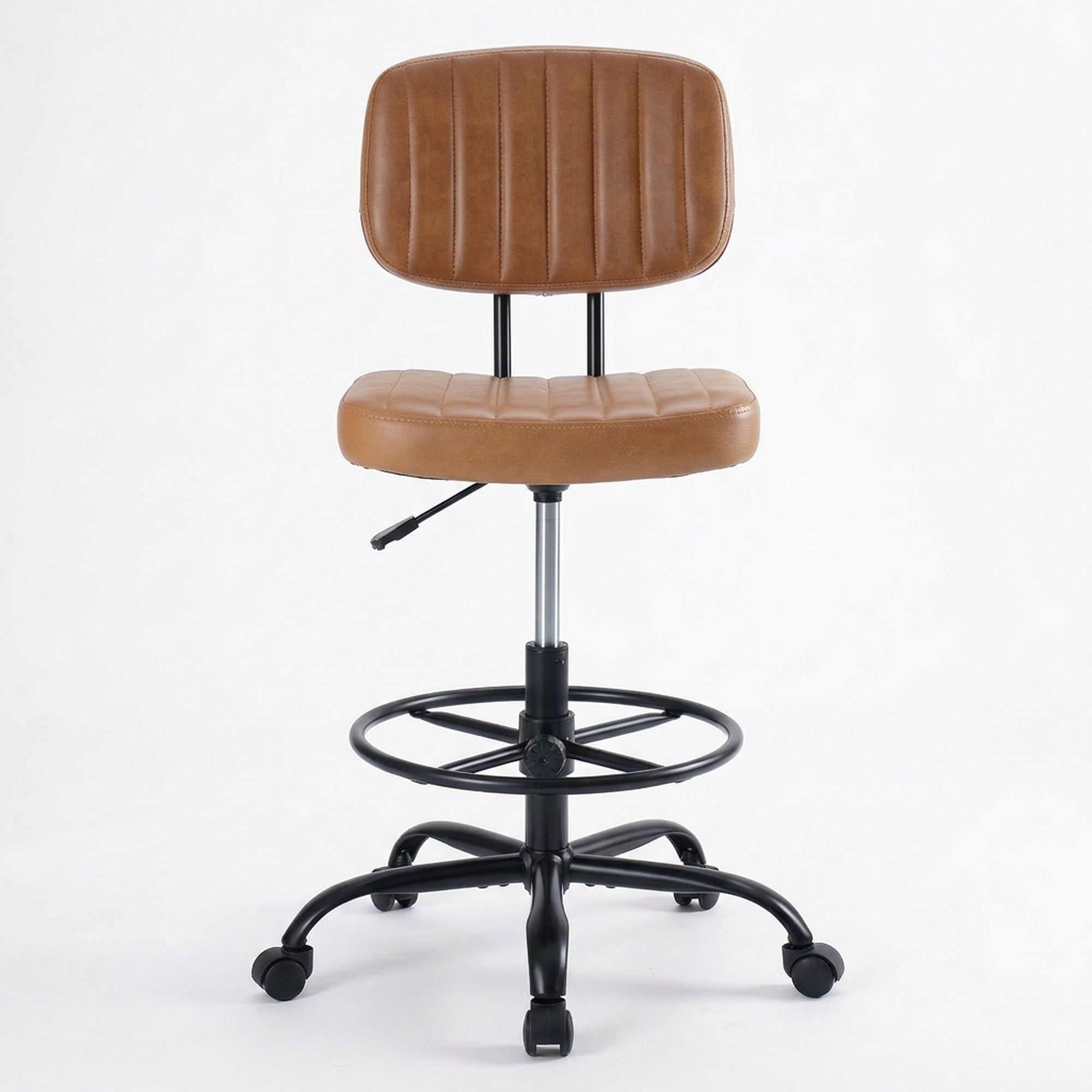 Adjustable Ergonomic Drafting Chair with Swivel Base and Footrest Ring