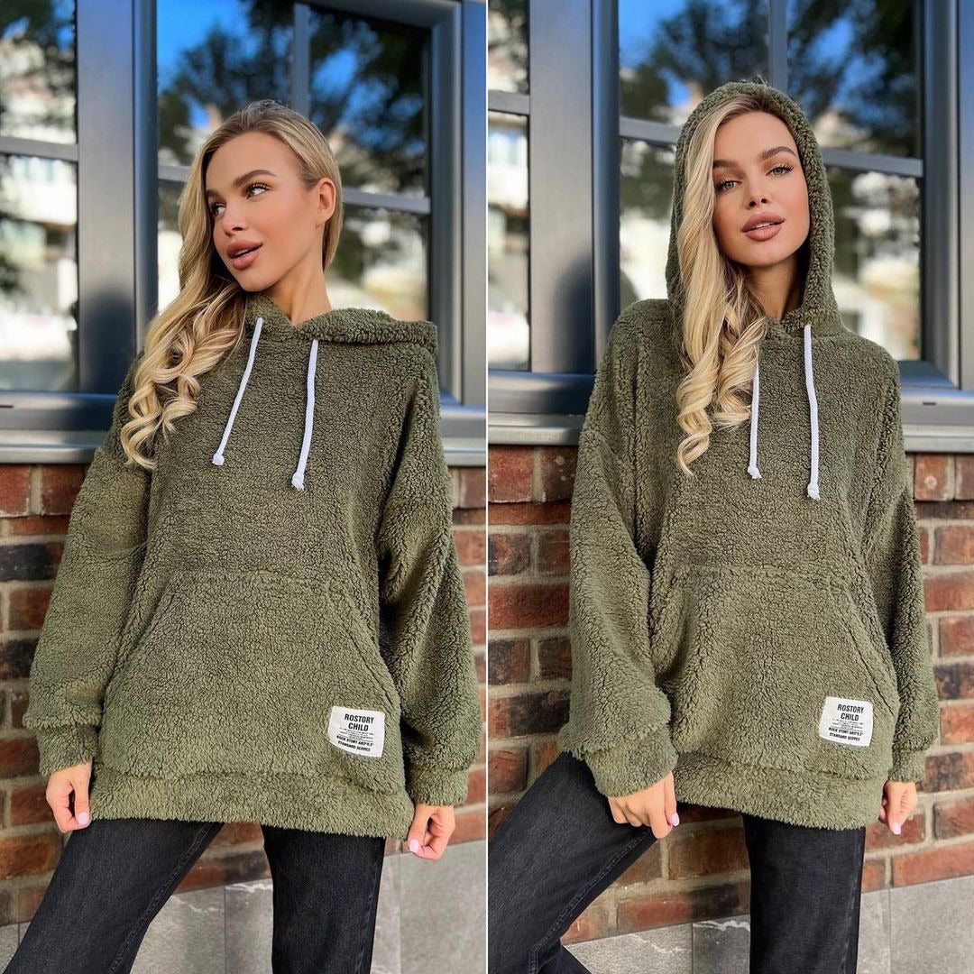 Cozy Flannel Long-Sleeve Pullover Sweatshirt