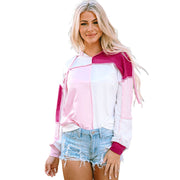 Colorblock Casual Pullover Hoodie for Women