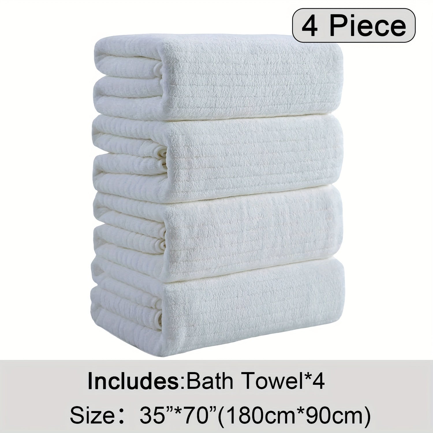 4-Piece Extra Large Microfiber Bath Towel Set, 35" x 70"