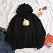 Casual Solid Color Loose Hooded Sweatshirt for Women
