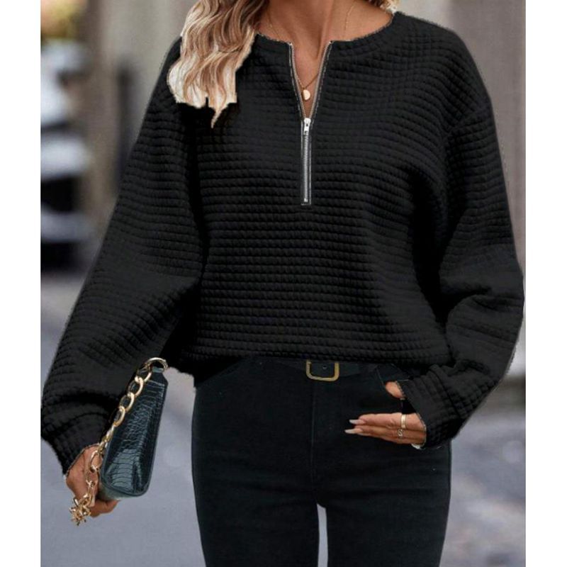 Chic Solid Color Long Sleeve Women's Pullover Sweater