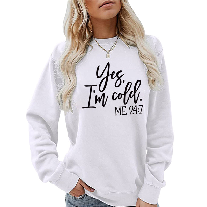 Letter Print Cozy Casual Sweatshirt for Women