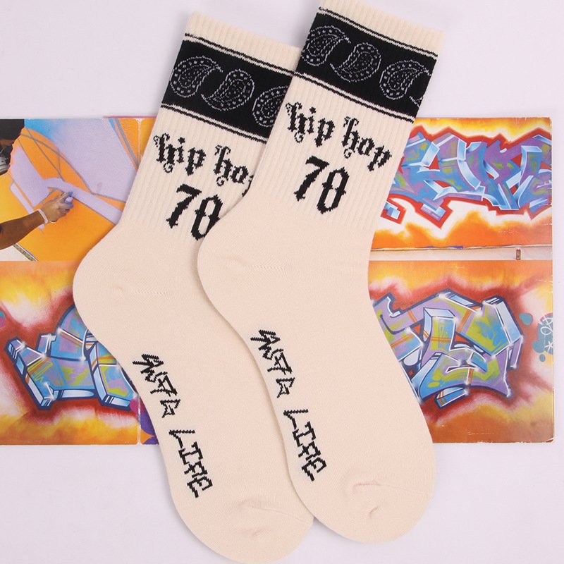 Paisley Cotton Mid-calf Socks for Women