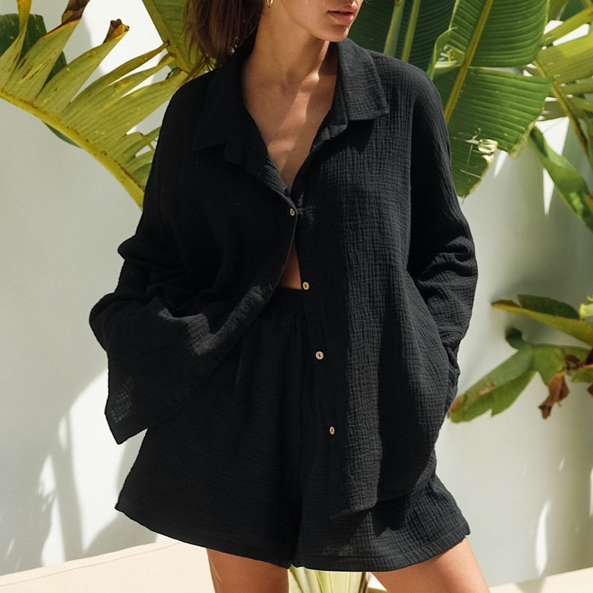 Women's Elegant Long Sleeve Blouse Set
