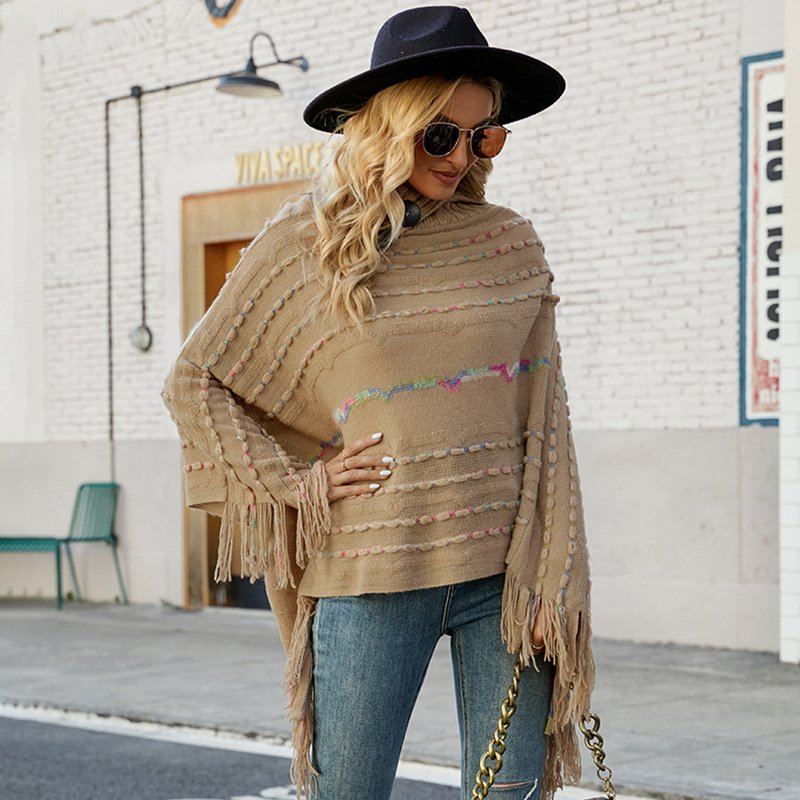 Women's Knitted Pullover Shawl Cape