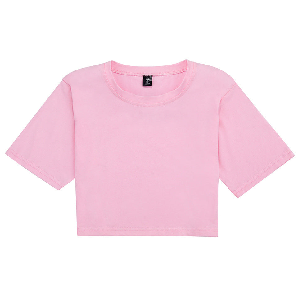 Women's Solid Dance Practice Crop T-Shirt