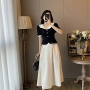 Retro French Chic Two-piece Dress