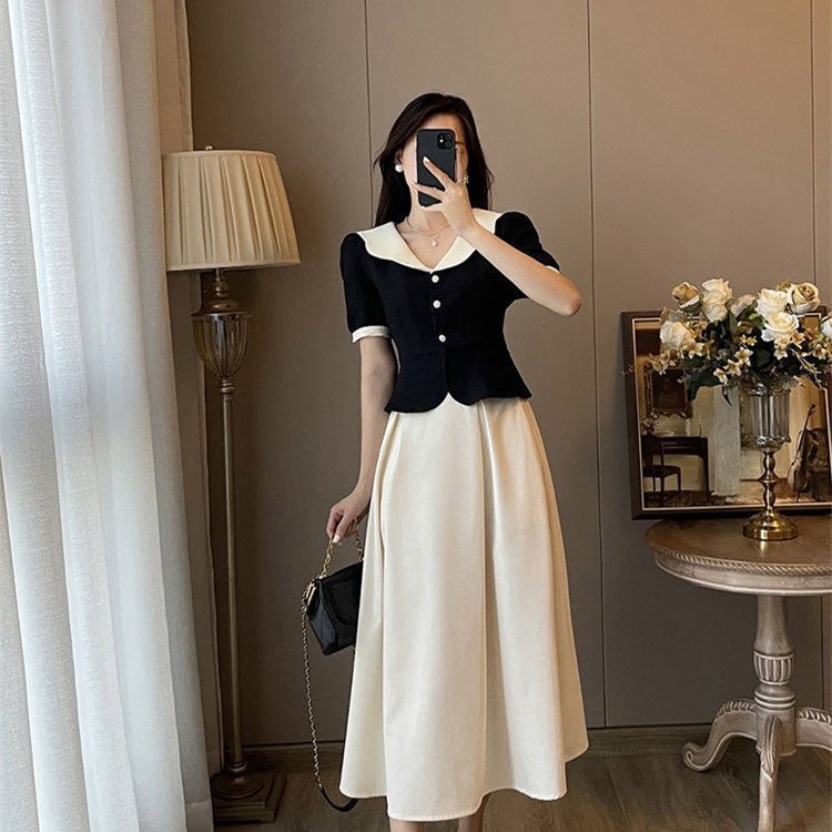 Retro French Chic Two-piece Dress