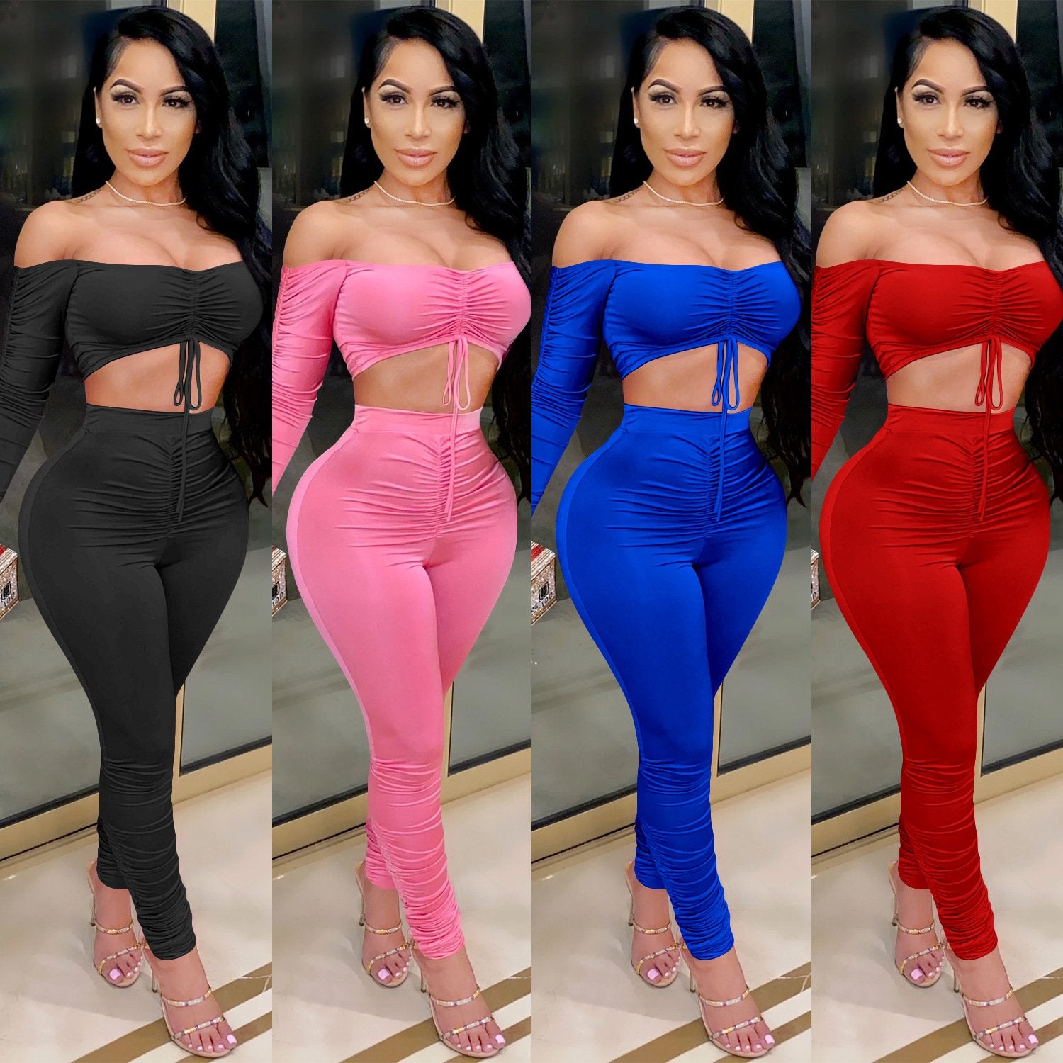 Sexy Off-the-Shoulder Oversleeves Jumpsuit for Women