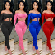 Sexy Off-the-Shoulder Oversleeves Jumpsuit for Women