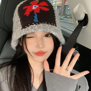 Windproof Knitted Bucket Hat for Women