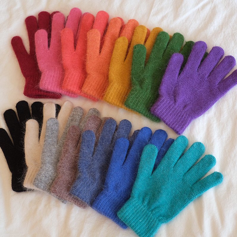Warm Finger Gloves for Women - Monochrome Colors