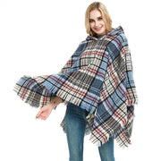 Plaid Cape Shawl for Women