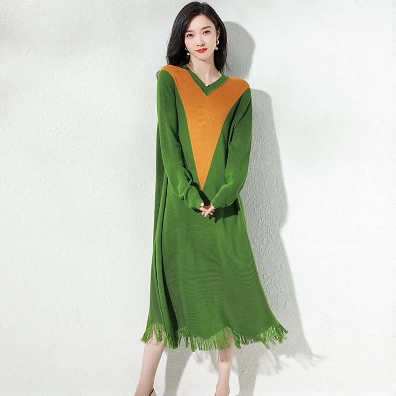 Casual Mid-Length Knitted Maxi Dress