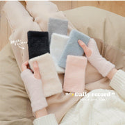 Warm Mink Velvet Half Finger Gloves