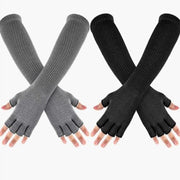 Stay Warm with Solid Color Half Finger Gloves