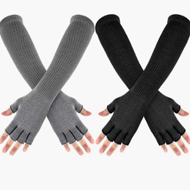 Stay Warm with Solid Color Half Finger Gloves