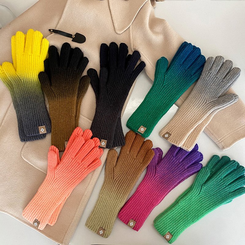 Winter Warm Gradient Gloves for Women