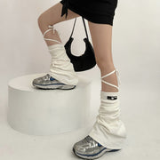 Breathable Knit Socks with Drawstring Strap