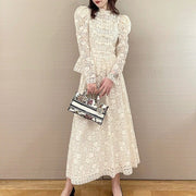 Vintage China Lace Two-piece Dress Set for Women