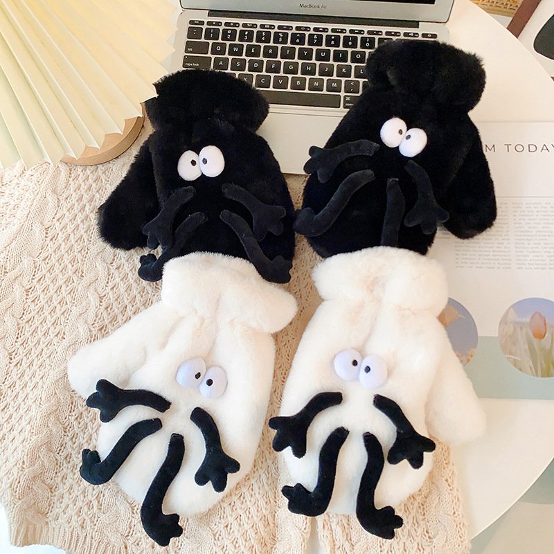 Cute Women's Velvet Gloves - Warm & Cozy