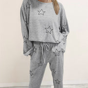 Geometric Homewear Two-piece Set for Women