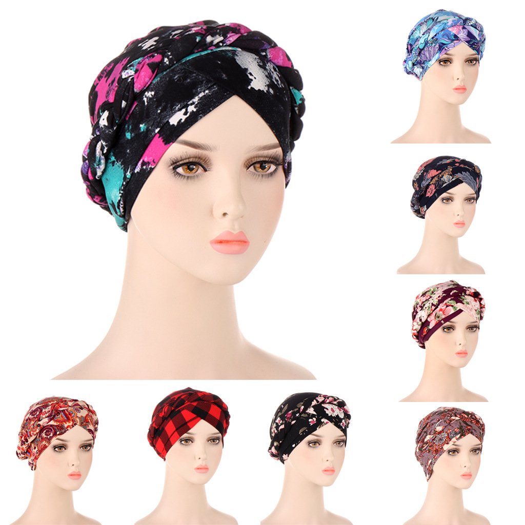 Tie-Dye Braid Turban Hat for Women