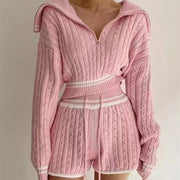 Casual Cable-knit Sweater Jumpsuit for Women